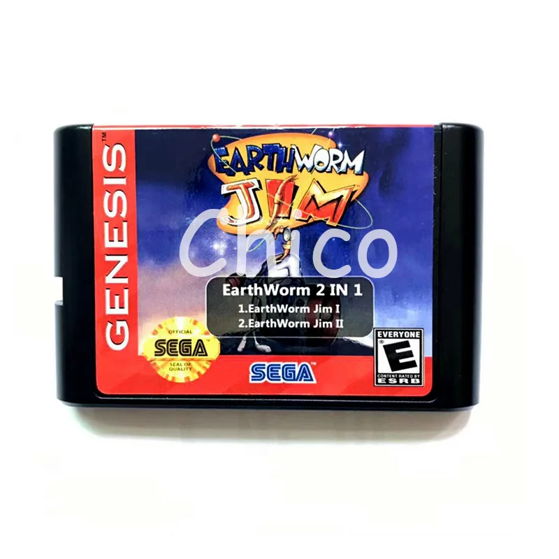 2 в 1 дождевого Джим сохранять прогресс 16 бит карточная игра для Sega игры Mega Drive Genesis