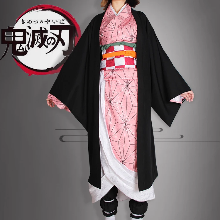 Аниме! Demon Slayer: Kimetsu no Yaiba Kamado Nezuko, милое кимоно, костюм для косплея, костюм на Хэллоуин, любой размер