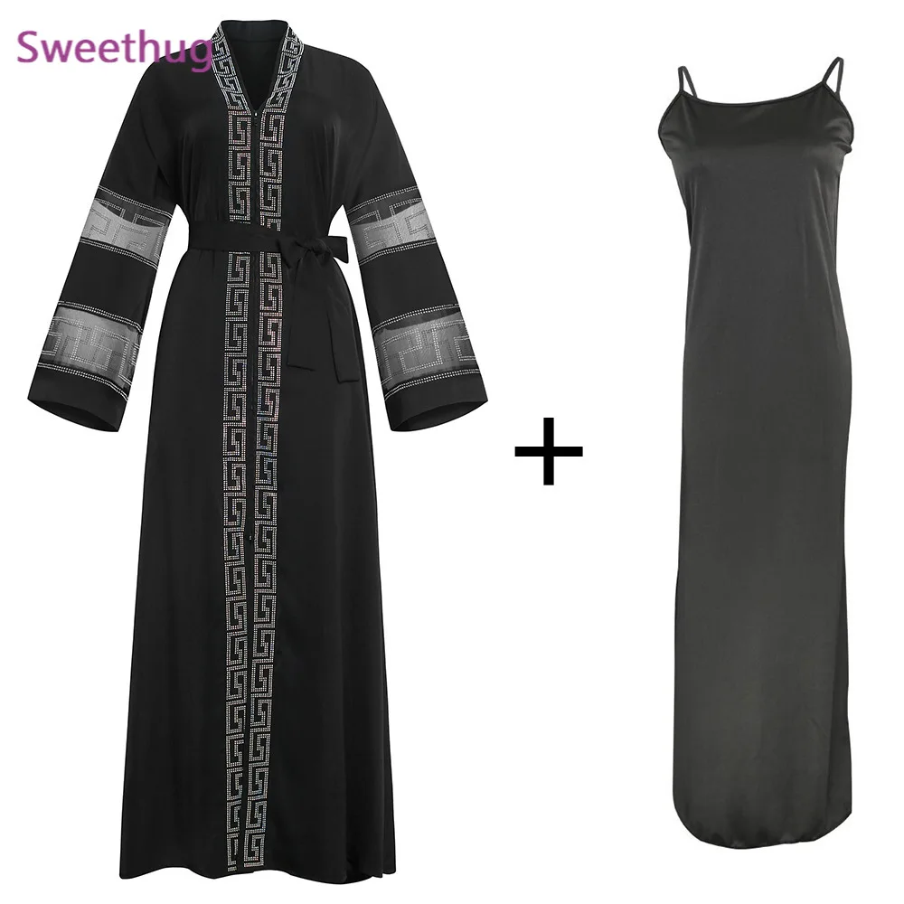 Новое мусульманское арабское женское платье-абая из Дубая, модный кардиган на молнии, черная мантия без платка, 2021