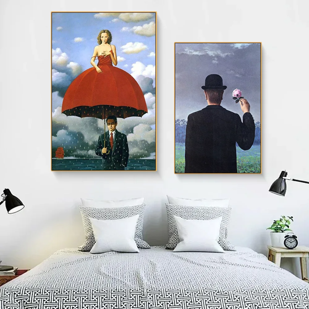 

Художественная картина Magritte, современные искусства, Настенная картина на холсте, картина маслом, Настенная картина, акварельная картина на ...