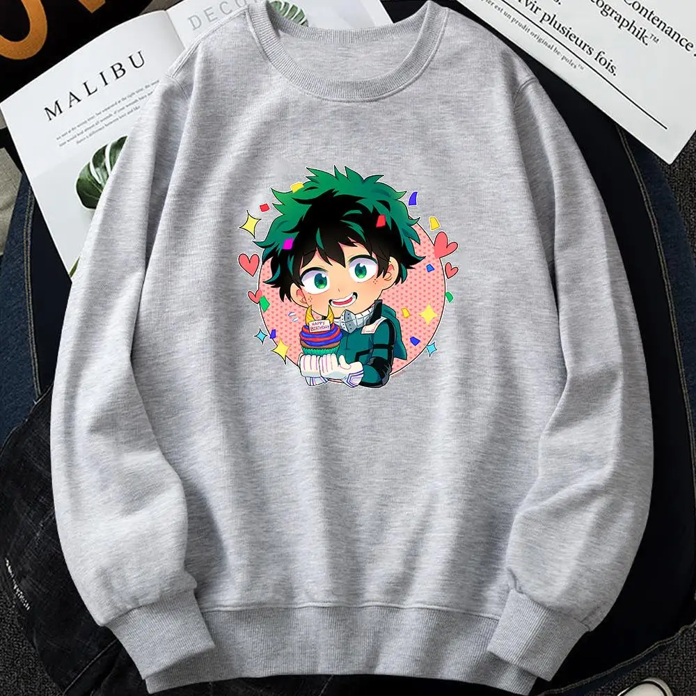 

My Hero Academia Cartoon Hoodies Men Anime Cute Midoriya Izuku Pullover Cotton Basic Cool Hoodie Mens Harajuku Loose Sweatshirt