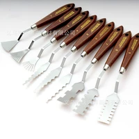 9pcs sawtooth palette knife muscle knife shaped cutter head oil painting acrylic paint palette knife professional art supplies