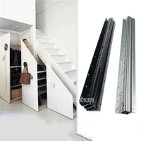bts thick push pull stair base cabinet sliding rail three section cold rolled steel slide track heawy staircase cabinet slideway