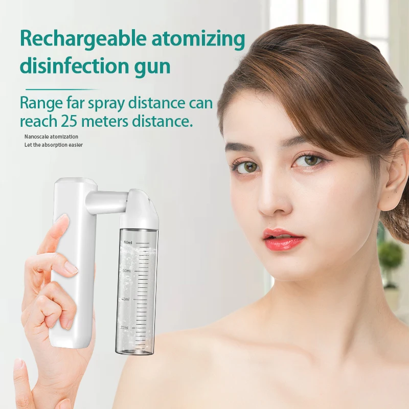 

1PC Household Portable Wireless Handheld Atomization Disinfection Fog Machine USB Wireless Charging Nano Disinfection Spray Gun