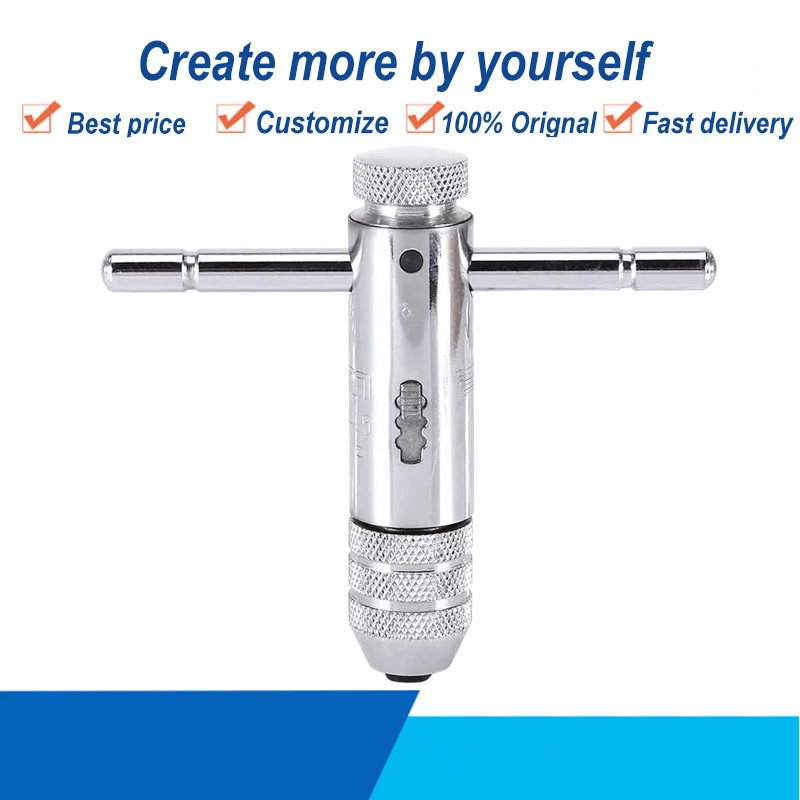 

5Pcs/set Adjustable M3-M8 3-8mm T-Handle Ratchet Taps Wrench Machine Screw Thread Metric Plug Tap Machinist Tools