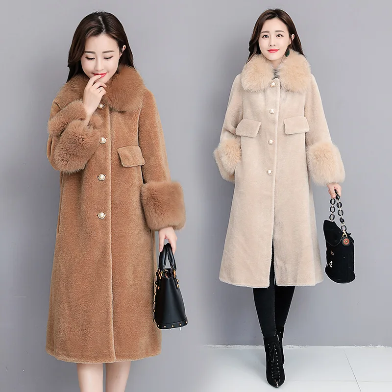 2019 осень и зима новое модное кожаное пальто из натуральной шерсти овечья шерсть