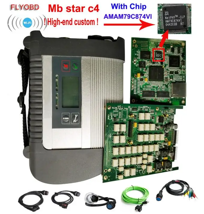 AA Best Quality C4 AAA+ лучшее качество AM79C874VI чип MB STAR C4 SD Подключение компактный 4 wifi диагностический инструмент с,12 программным обеспечением с D630 ноутбук 4G - Цвет: AA Best Quality C4