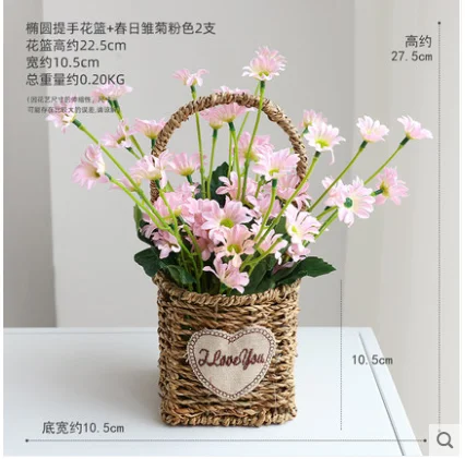 Кантри розы Моделирование Букет Цветочная корзина комплект Декоративные