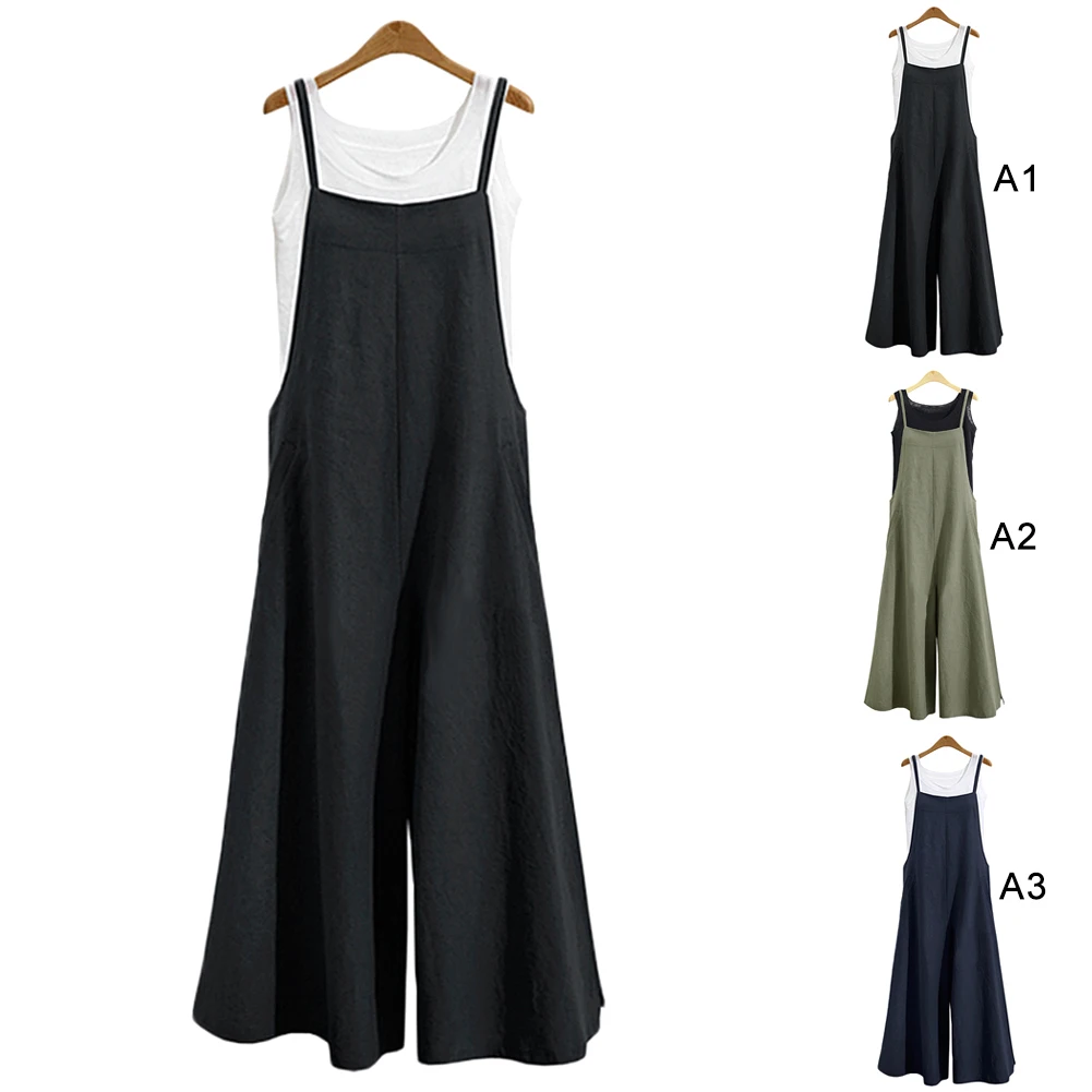 Модный Свободный Повседневный комбинезон для женщин и девушек на бретелях с