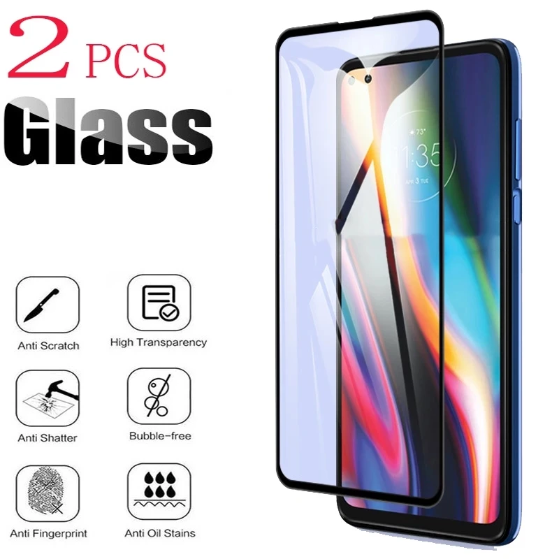 

2PCS For Motorola Moto G 5G Plus G9 G8 Power/Play G5G G9Plus Screen Protector Case Full Glue Tempered Glass Protective Cover