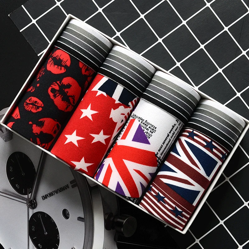 

4Pcs/ot Men's Underwear Men's Cotton Boxer Men's Underwear Men's Underwear Breathabe Shorts Men's Pus Size -2X