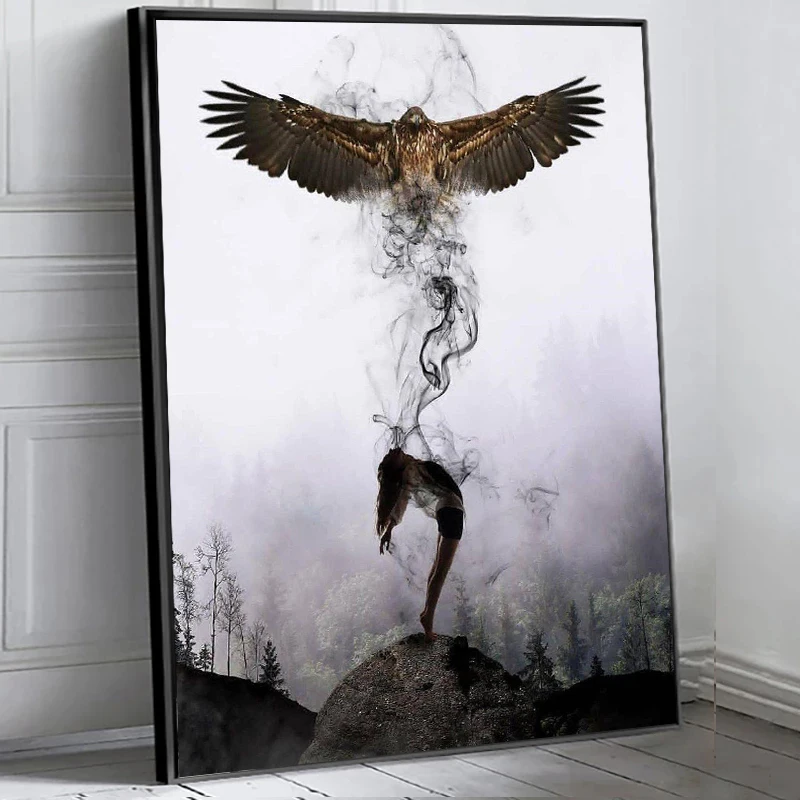 

Настенное художественное полотно, Постер с орлом, холст, принты, постер, декоративная роспись, домашний декор, современный холст, художестве...