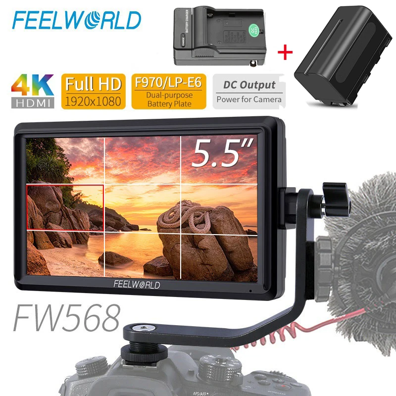 Камера FEELWORLD FW568 5 дюймовый экран 4K HDMI монитор для цифровой зеркальной камеры Full HD