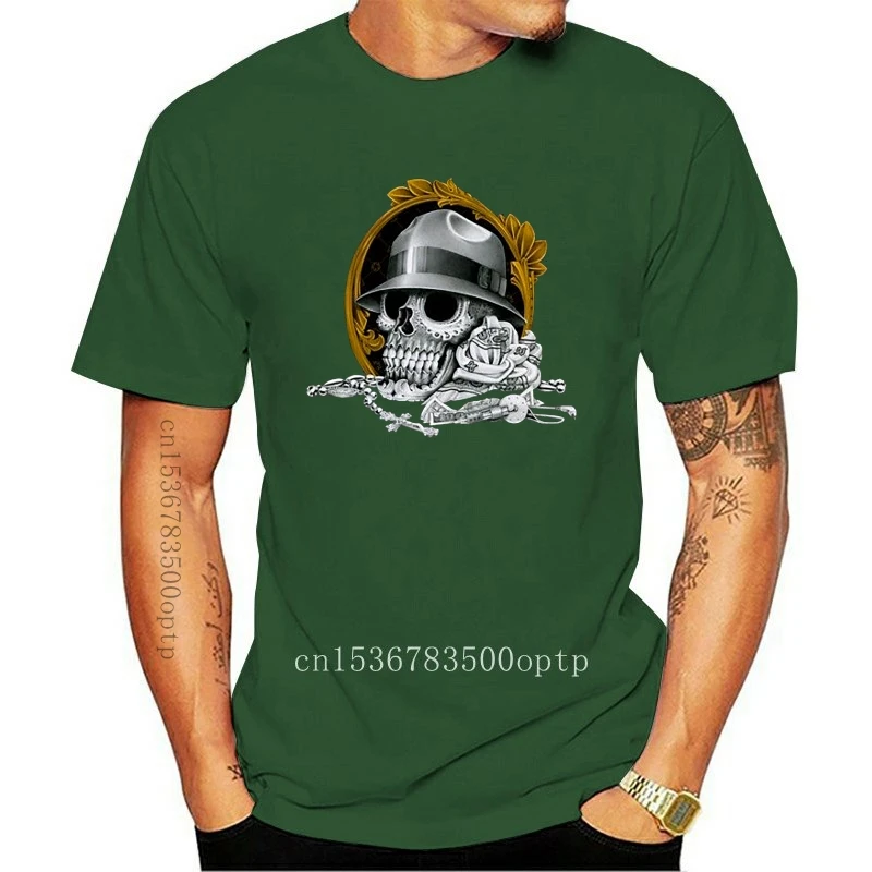 

New 2021 Summer Cool Tee Shirt Tribal Streetwear Mouse Brim Tee Men's Black Skull Art Graphic T-Shirt Funny T-shirt