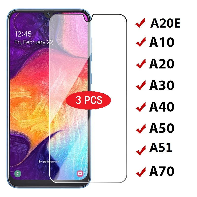 3 шт. закаленное стекло для Samsung Galaxy A10 A11 A20 A20E A30 A40 A41 A50 A51 A60 A70 A71 A80 A90 S20 FE M10 M20 защита