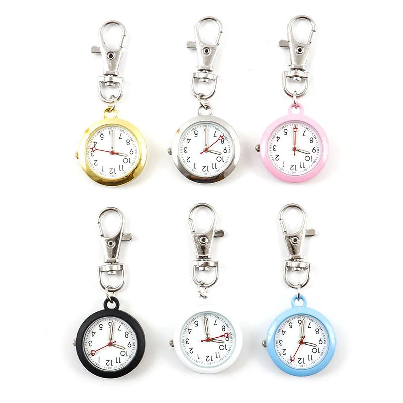 Fob Pocket Watch Hospital Gift Doctor Clock Keychain with Lobster Clip Glow in Dark Nurse Watches Dropshipping Unisex 10pcs