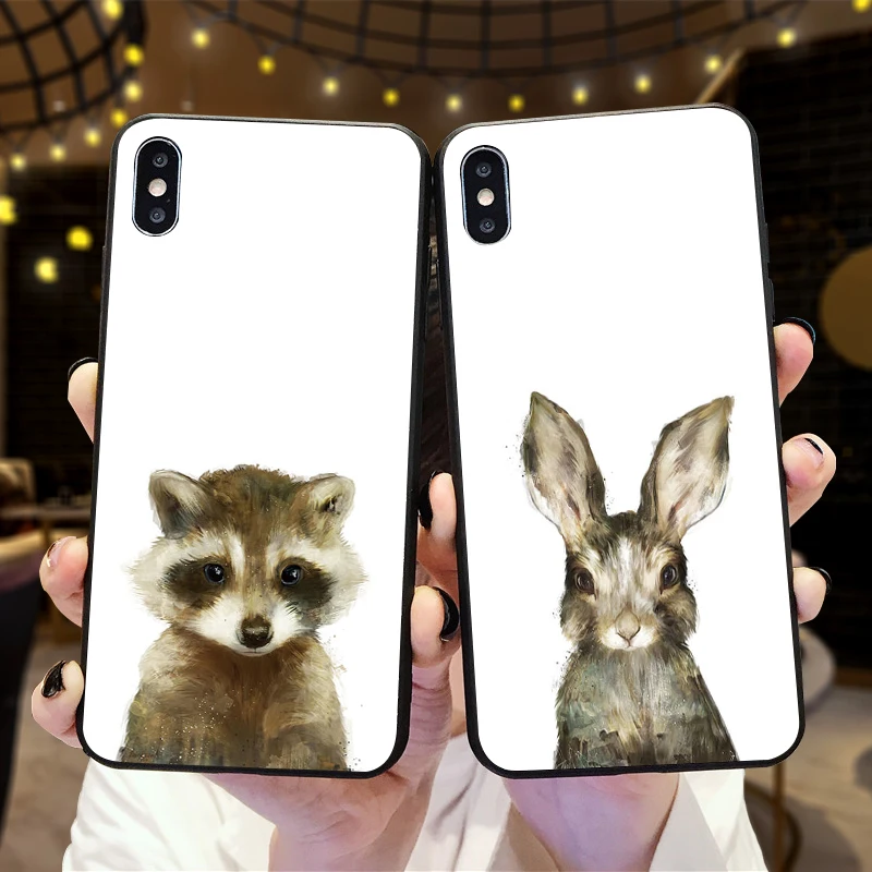 Чехол для телефона с пандой оленем совой енотом iPhone XR 11 Pro XS Max X 5 5S 7 8 6 S Plus задняя