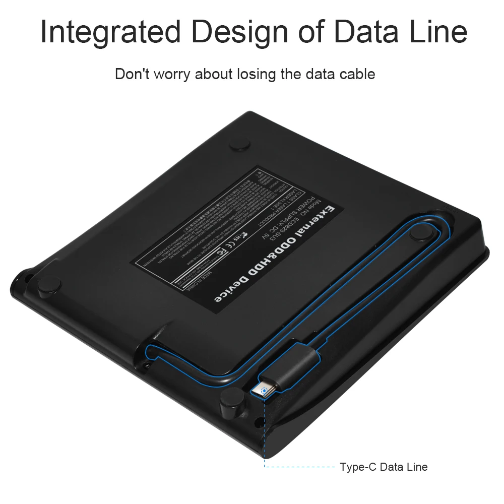Внешний проигрыватель Deepfox USB 3 1 Type C оптический привод для ноутбука