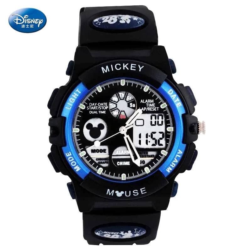 Детские водонепроницаемые светящиеся электронные часы для мальчиков с