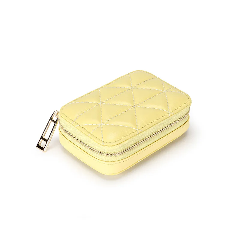 

Top layer cowhide lady lipstick bag 2021 new stylish portable collection bag HD mirror leather makeup bag