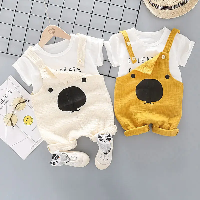 Детская летняя хлопковая одежда для мальчиков и девочек футболка с принтом