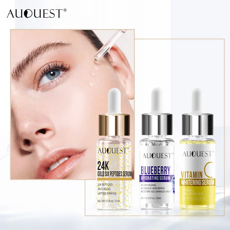 

Сыворотка для лица AuQuest, 24 к, золото, витамин С, сыворотка для лица с голубикой, против морщин, лифтинг, отбеливающая эссенция, жидкий уход за л...