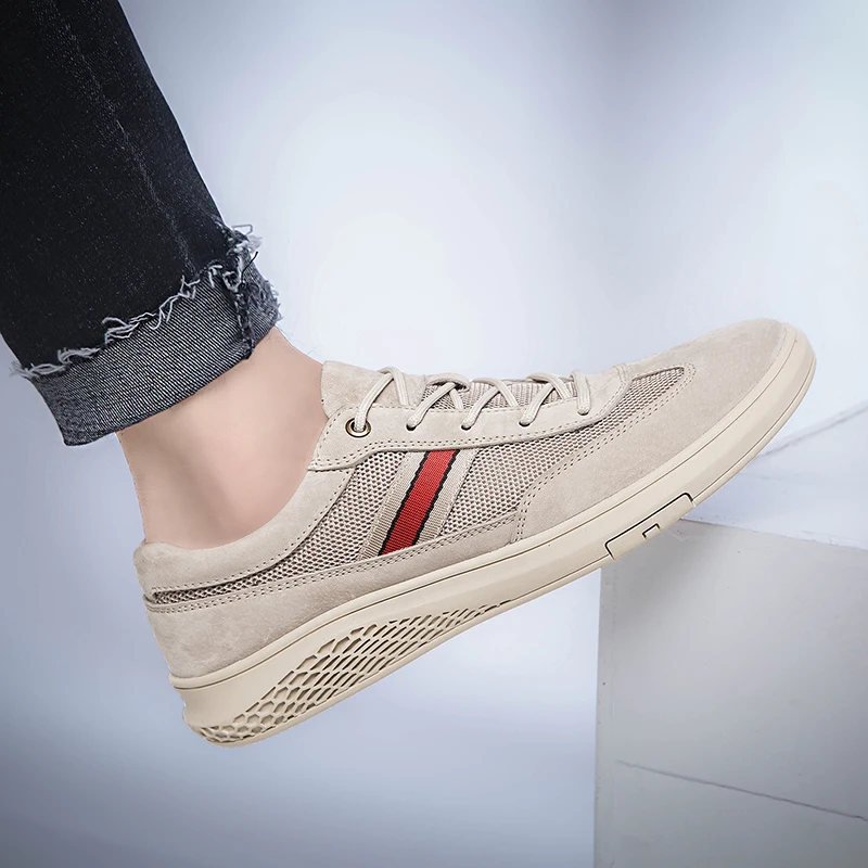 Новинка 2021 года Летняя мужская повседневная обувь из Sude кожи Роскошные брендовые