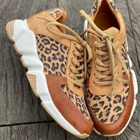flock women shoes fashion leopard print sneakers woman europe 2022 new thick bottom round toe low cut casual lady shoes women