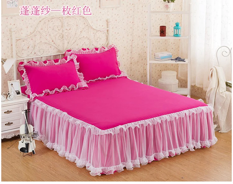 Комплект постельного белья из 3 предметов роскошное покрывало с оборками