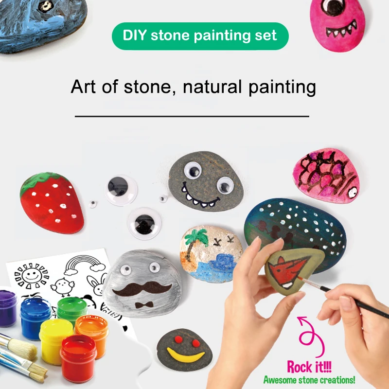 

Rock Painting Kit DIY Bulk for Kid Animal Galaxy Painting LAD-sale