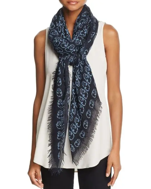 Всесезонный универсальный модный шарф с принтом черепа |