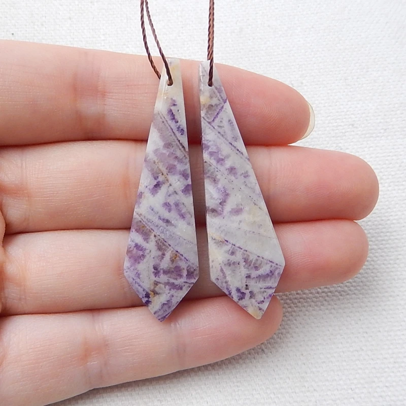 Распродажа 1 пара натуральный камень фиолетовый кружевной агат модный