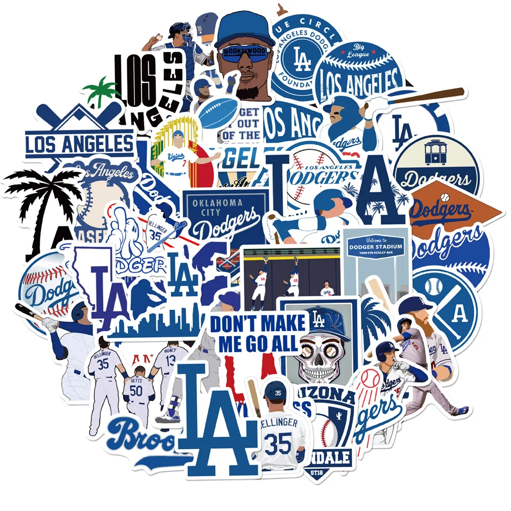 Бейсбольные стикеры серии Dodgers 10/30/50 шт. для ноутбука гитары мотоцикла багажа