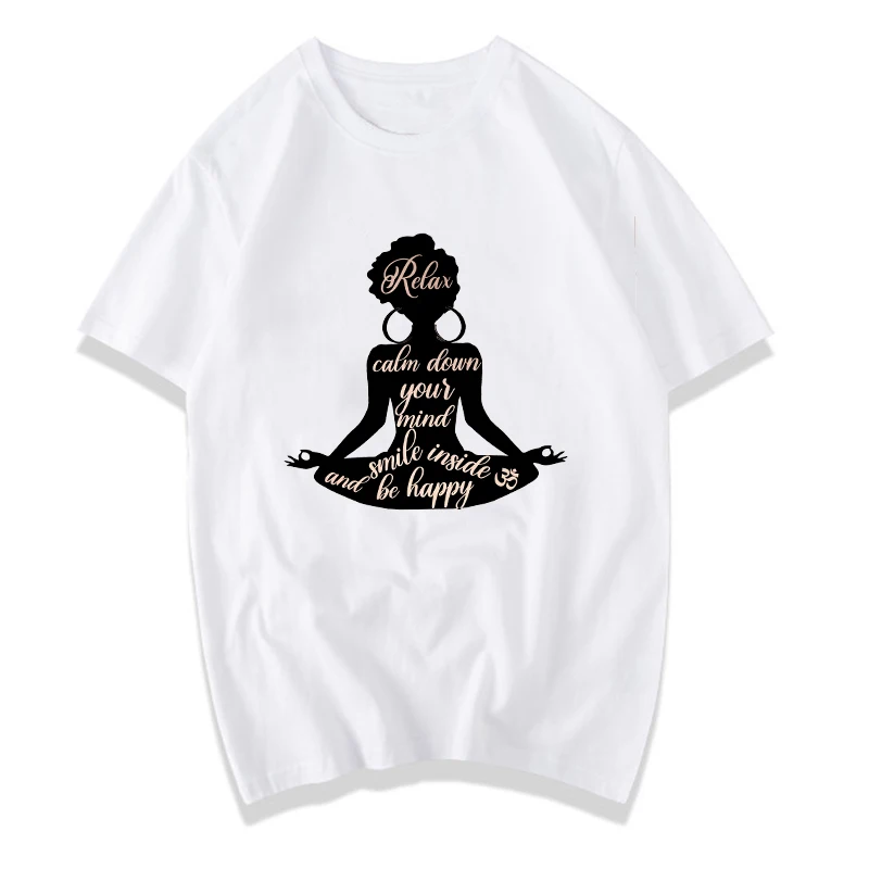 

Yoga Zen-like Afro Woman Relax Tranquility Meditation God Connection Female Lady Shirts