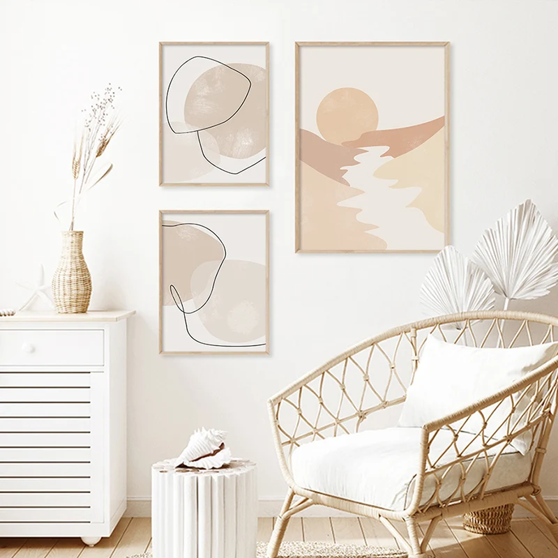 Современная Геометрическая абстрактная форма Художественная Картина на холсте