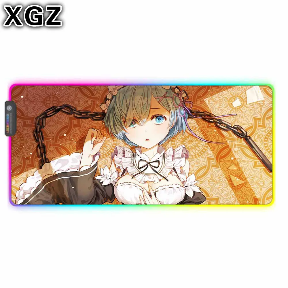 

XGZ Re Zero Automata Game Custom Mouse Pad RGB Large Desktop Computer Mouse Pad LED Backlight Colorful XXL Animation Mouse Pad
