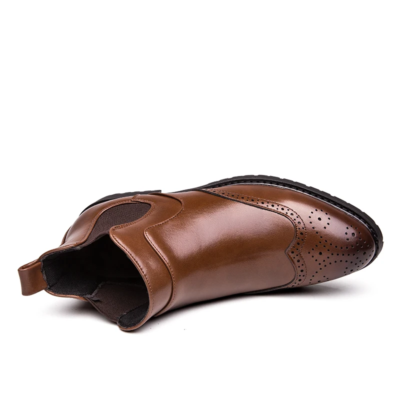 Осенние кожаные ботинки челси в стиле Bullock мужские ботильоны деловые мужская