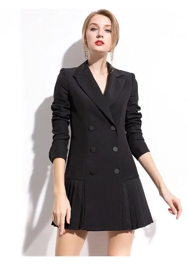 Женское Повседневное платье блейзер с юбкой новое черное в европейском и