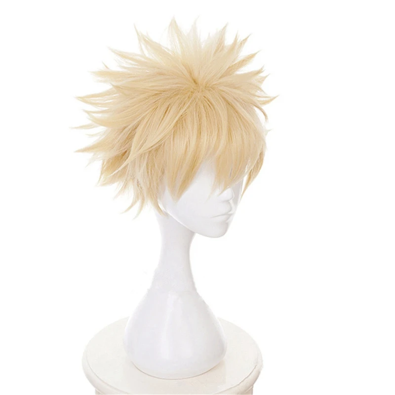 

My Boku no Hero Academia Bakugou Katsuki Bakugo Short Linen Blonde Heat Resistant Cosplay Costume Wig