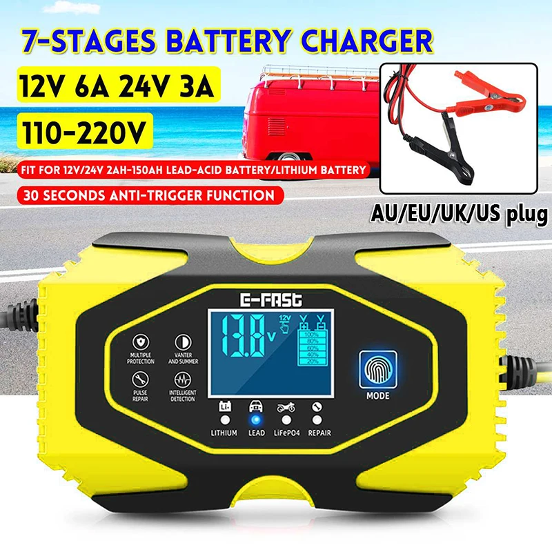 7 ступенчатая зарядка 12V/24V 110W сенсорный выключатель Экран импульсный ремонт