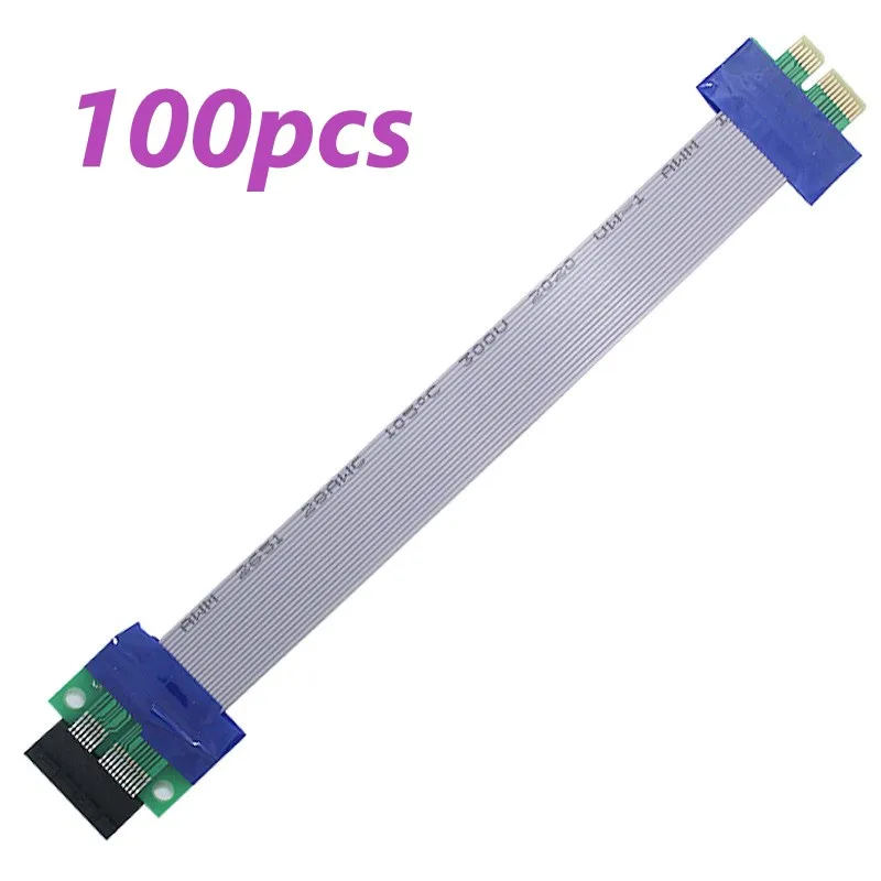 

100 шт., разъем PCI Express, Кабель Для переустановки PCI-E 1X на 1x слот, карта расширения, удлинитель, лента для майнинга биткоинов