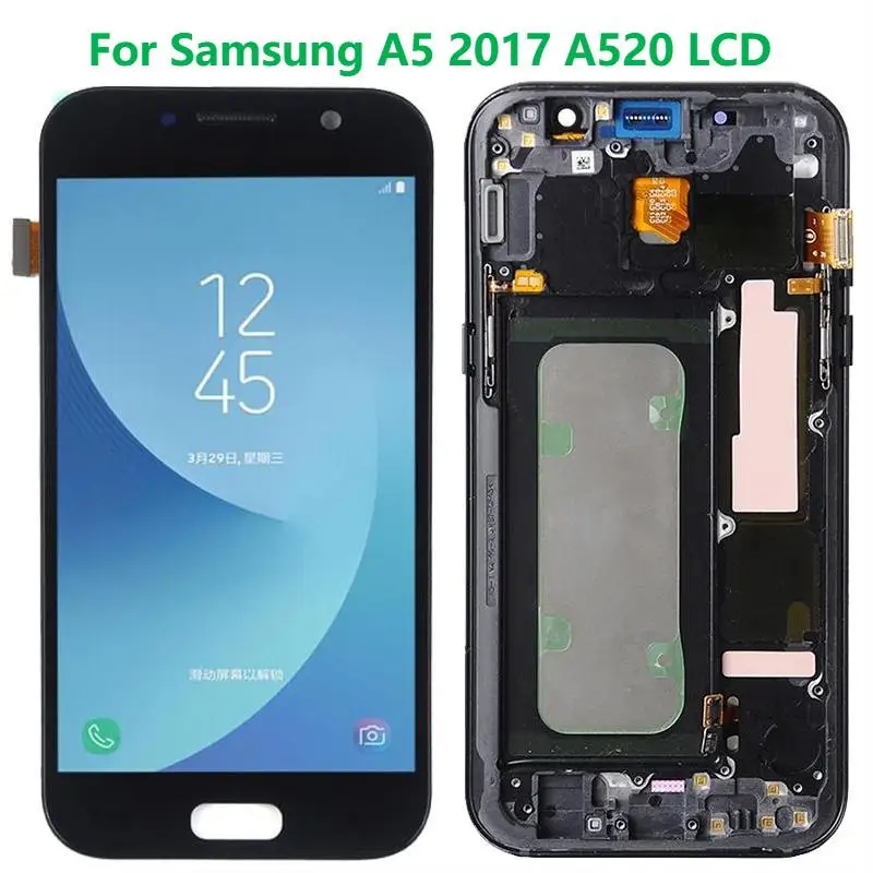

Original 5.2" Super AMOLED For Samsung Galaxy A5 2017 A520 LCD Display With Frame SM-A520F Touch Screen Digitizer Assembly