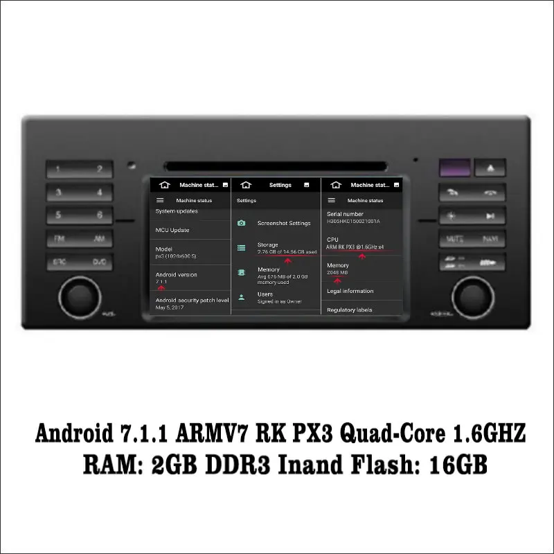 Android 7 1 2G RAM для BMW X5 E53 / E38 5E39 автомобильный Радио Аудио Видео мультимедийный dvd