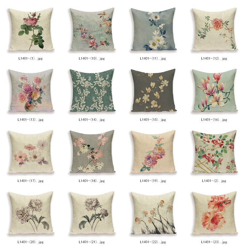 Винтажный чехол подушки с рисунком цветов года цветочные украшения декоративный
