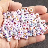 mixed colorful heart round acrylic loose spacer beads for women couple charm making jewelry handmade diy bracelet necklace