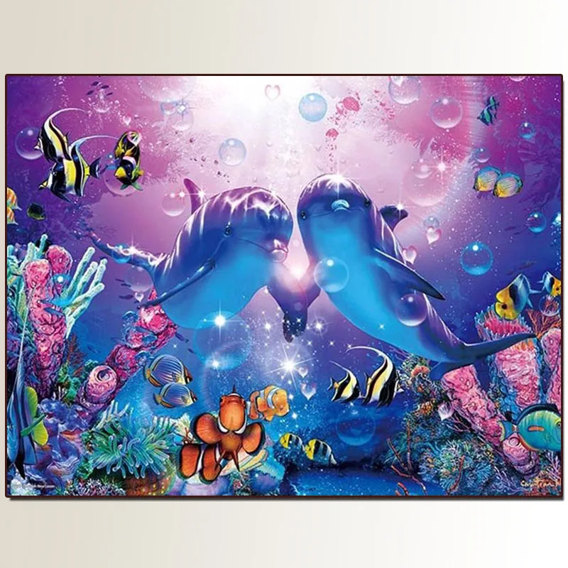 Алмазная 5D Вышивка с дельфином картина для творчества вышивка крестиком мозаика