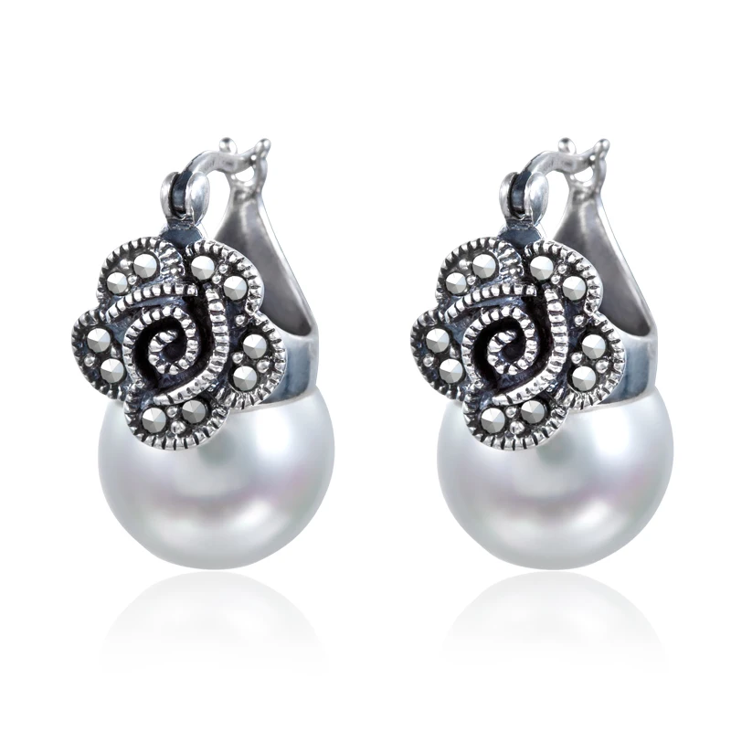 Женские серьги-гвоздики из серебра 925 пробы с полудрагоценными камнями |