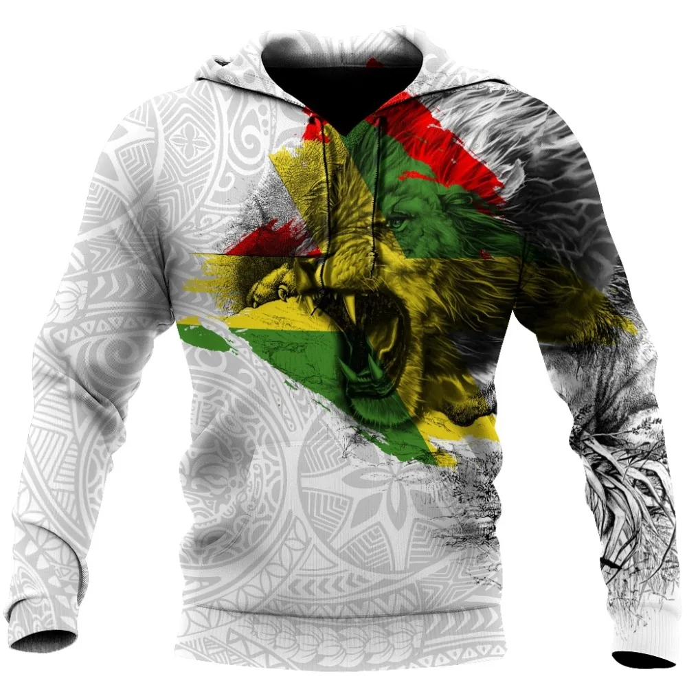 

2020 Newest Jamaica lion roar 3D All Over Printed Mens hoodies Harajuku Streetwear Fashion Hoodie Unisex Jacket tops