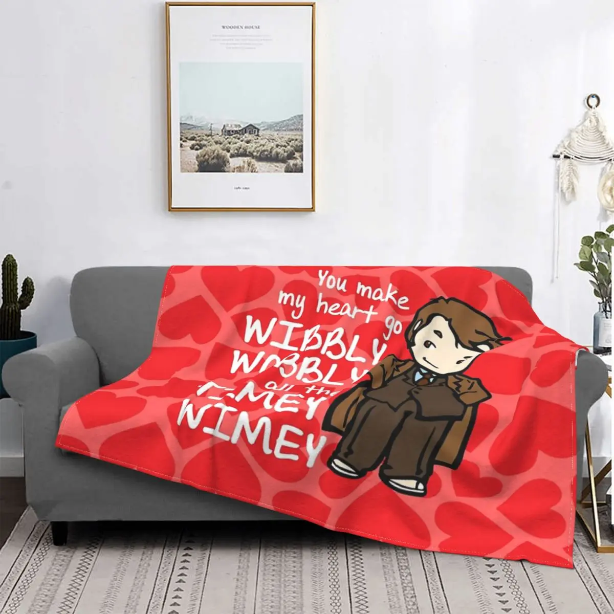

You Make My Heart Go Wibbly Wobbly Manta, colcha para cama