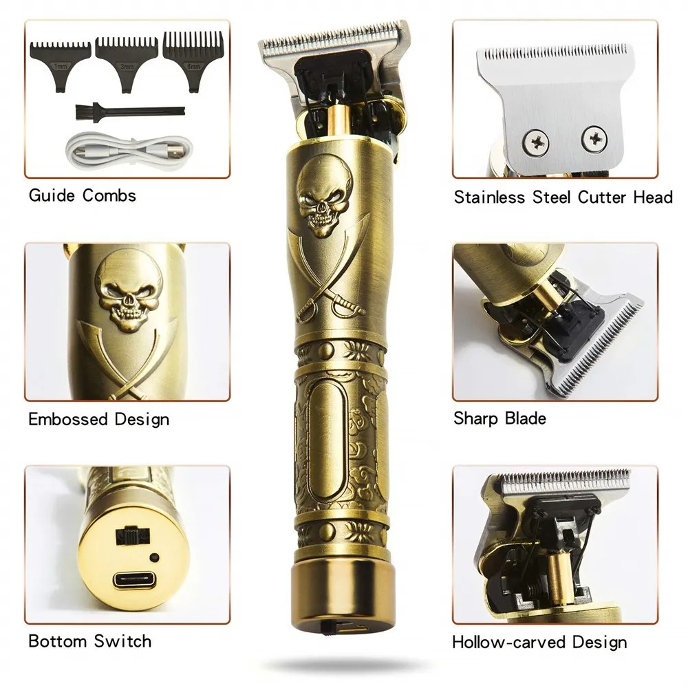 Мужские аккумуляторная машинка для стрижки волос 0 мм лысый Профессиональный heavy